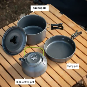 3PCS Camping Pot, Pan & Kettle Set